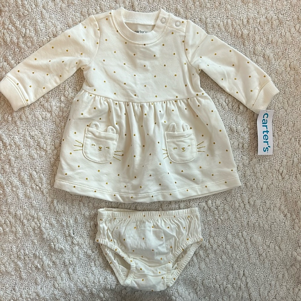 2/$10 New With Tags Carters Dress and Bloomers